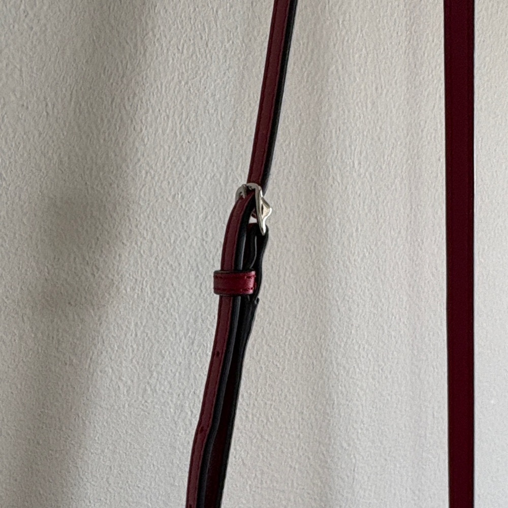 Coach Signature Red Crossbody Bag Leather Trim - Picture 3 of 13